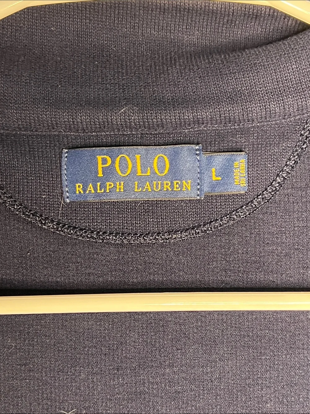 Men’s Polo by Ralph Lauren Navy Zip-Up Fleece Vest with Red Logo